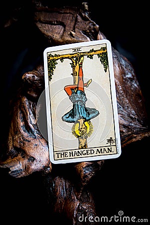 The Hanged Man tarot card Editorial Stock Photo