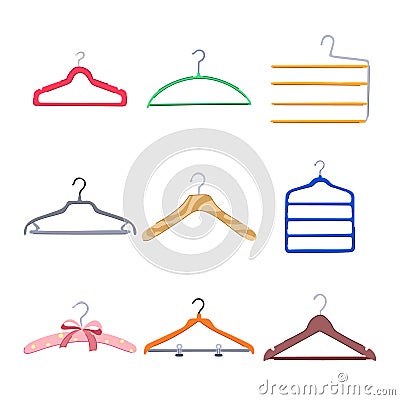 hanger clothes set cartoon vector illustration Vector Illustration