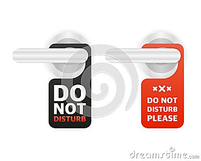 Hanger sign do not disturb. Door sign. Vector Illustration