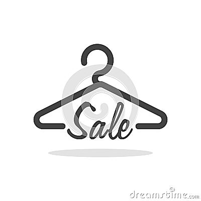 Hanger symbol with sale letter. Clothes shoping concept illustration Cartoon Illustration