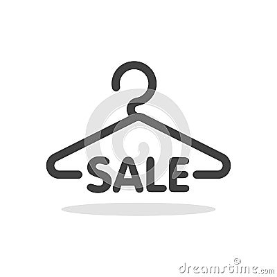 Hanger symbol with sale letter. Clothes shoping concept illustration Cartoon Illustration