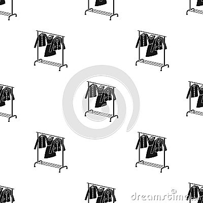 A hanger with things in the wardrobe.Making movie single icon in black style vector symbol stock illustration web. Vector Illustration