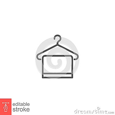 Hanger towel line icon. Logo of Laundry Service Vector Illustration