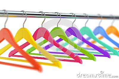 Hangers on clothes rail Cartoon Illustration