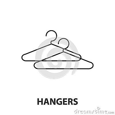 Hangers icon or logo line art style. Vector Illustration