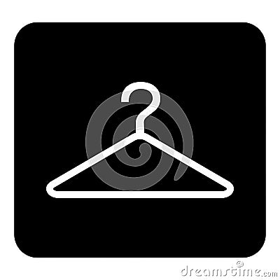 Hangers.Vector icon. Vector white illustration on black background Vector Illustration