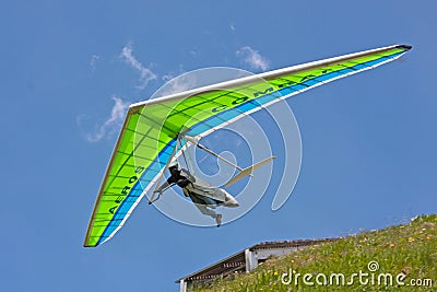 Hanggliding in Swiss Alps Editorial Stock Photo