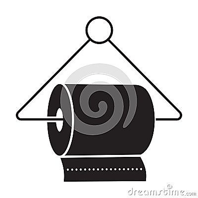 Hanging a bathroom tissue / toilet paper rolls - flat vector icon for apps and websites Vector Illustration