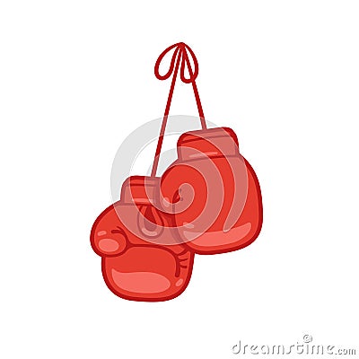 Hanging boxing gloves Vector Illustration