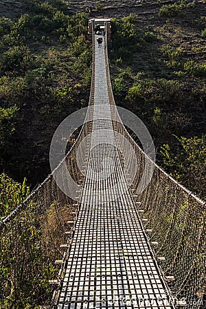 Hanging bridge over the Blue Nile in Ethiopia Editorial Stock Photo