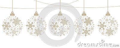 hanging bright christmas ball decoratoin with snowflakes Vector Illustration