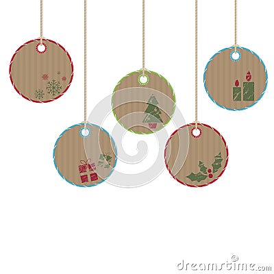 Hanging christmas decorations Vector Illustration