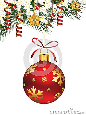 Hanging Christmas Ornament Vector Illustration