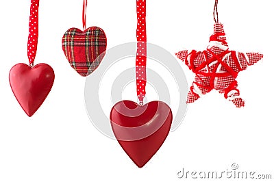 Hanging Christmas ornaments Stock Photo