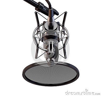 Hanging Condenser Microphone Stock Photo