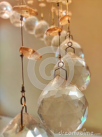 Hanging crystal lamps Stock Photo