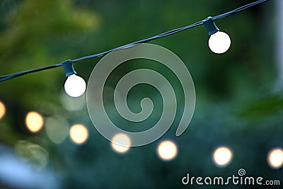 Hanging decorative christmas lights Stock Photo