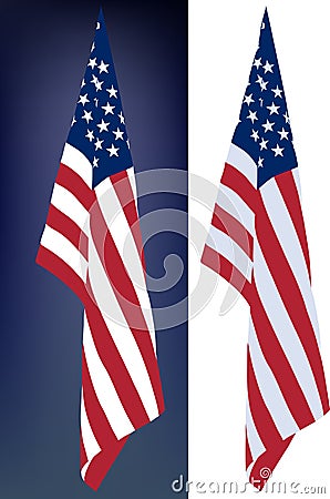 Hanging down flag Vector Illustration