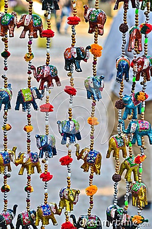 Hanging elephants Stock Photo