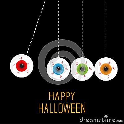 Hanging eyeballs with bloody streaks. Perpetual Vector Illustration