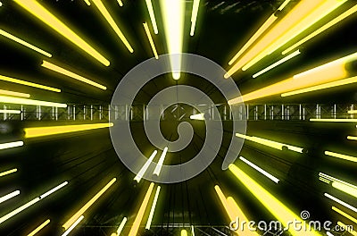 Hanging Florescent Tube Decor Stock Photo