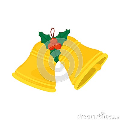 hanging golden bells Vector Illustration