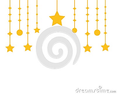 hanging golden stars Vector Illustration