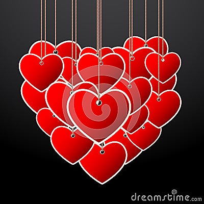 Hanging Heart Vector Illustration