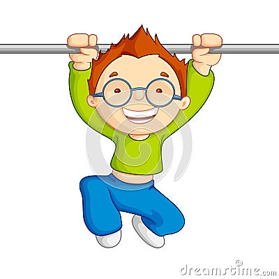 Hanging Kid Vector Illustration