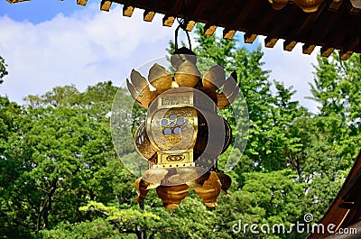 Hanging lantern of Japanese shrine, Kyoto Japan Stock Photo