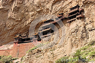 Hanging monastery temple near Datong, China Stock Photo