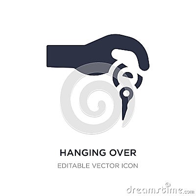 hanging over the key icon on white background. Simple element illustration from Guestures concept Vector Illustration