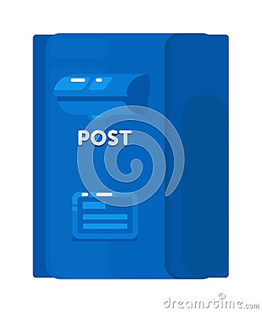 Hanging postbox for sending letter isolated on white Vector Illustration