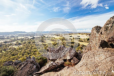 Hanging Rock in Macedon Ranges Australia Stock Photo