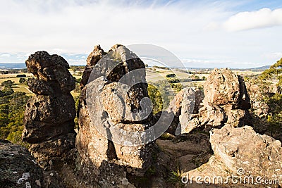 Hanging Rock in Macedon Ranges Stock Photo