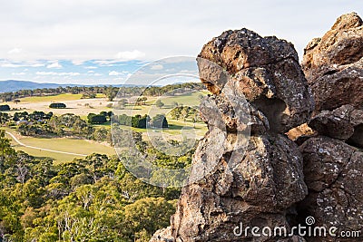 Hanging Rock in Macedon Ranges Stock Photo