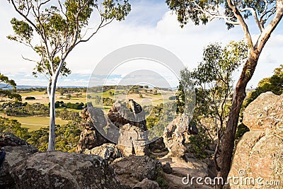 Hanging Rock in Macedon Ranges Stock Photo