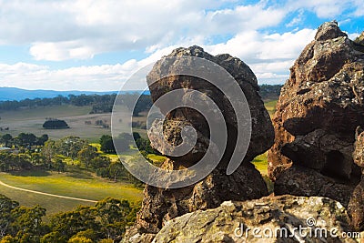 Hanging rock, Macedon, Victoria, Australia Stock Photo