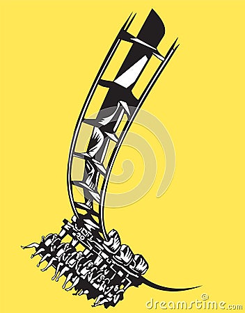 Hanging roller coaster Vector Illustration