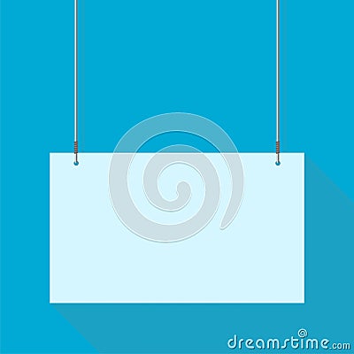 Hanging Sign blue background Vector Illustration