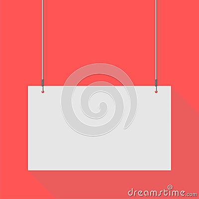 Hanging Sign red background Vector Illustration