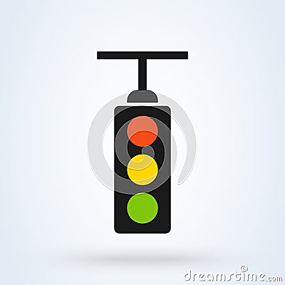 Hanging traffic light. Simple vector modern icon design illustration Vector Illustration