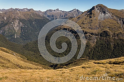 Hanging valley in Fiordland National Park Stock Photo