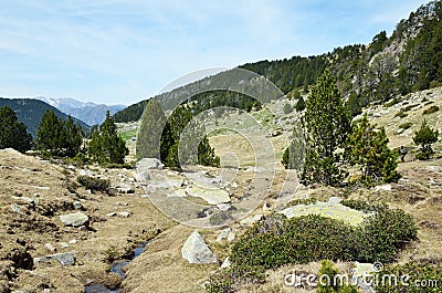 Hanging valley of the Vall-de-Madriu-Perafita-Claror Stock Photo