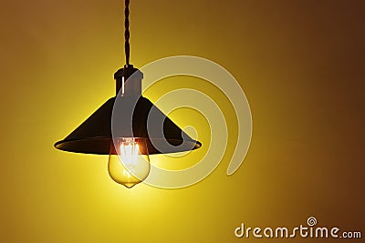 Hanging vintage electric led lamp Stock Photo