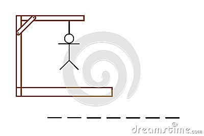 Hangman game on white background Stock Photo