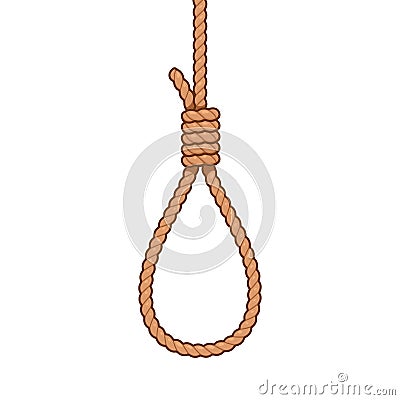 Hangman noose rope knot Vector Illustration