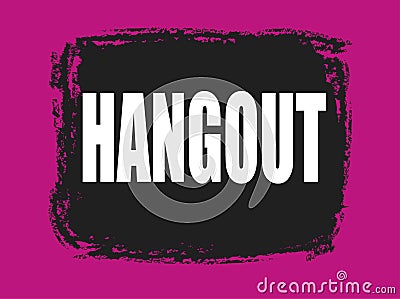 Hangout black and pink stamp Stock Photo