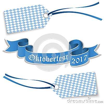 hangtags and banner for Oktoberfest 2017 Vector Illustration