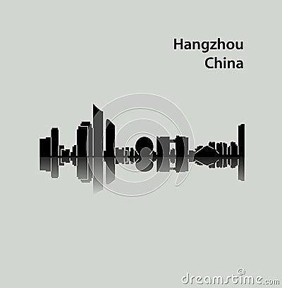 Hangzhou, China city silhouette Vector Illustration